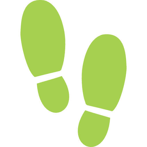Daily step counter icon showing walking activity tracker